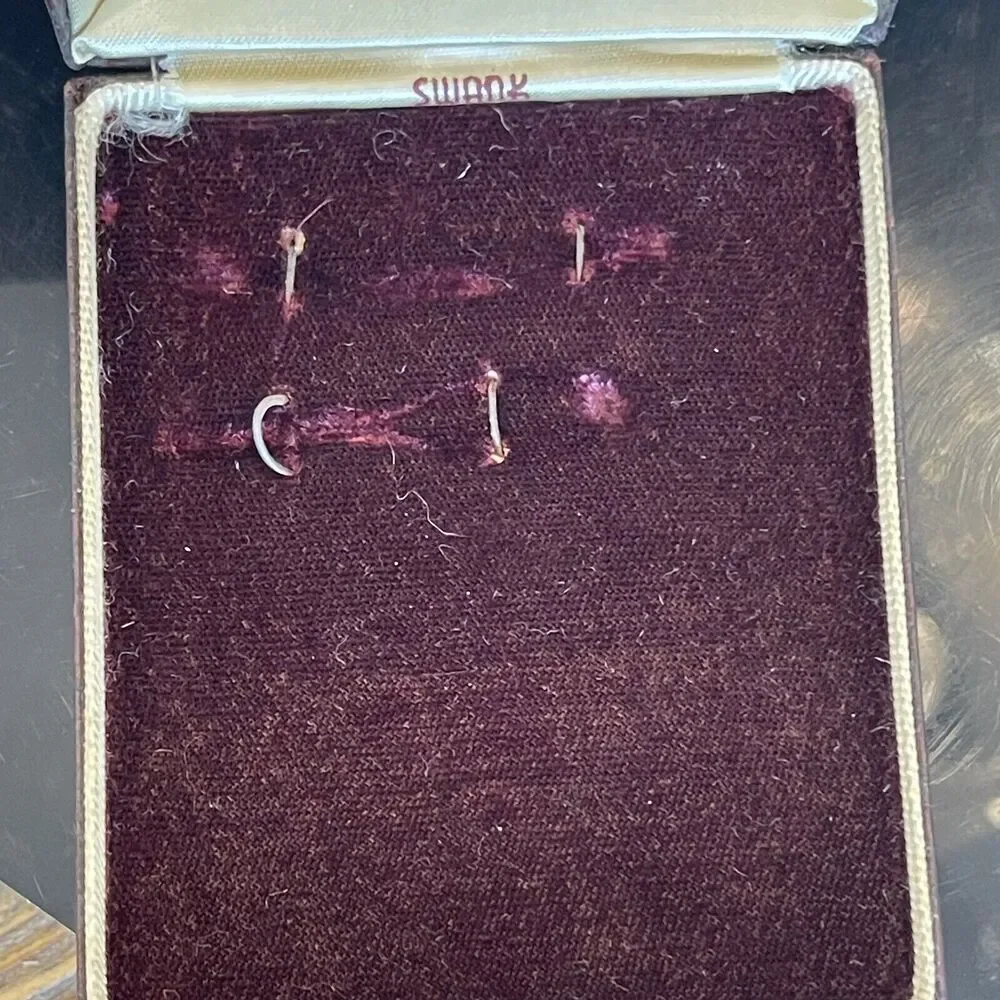 Vintage Swank Old Hard Case Cufflinks Box Velvet Style Interior BOX ONLY
